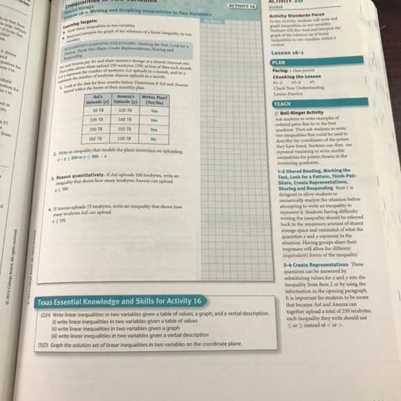 Texas Edition SpringBoard Algebra 1 Teacher Edition - Picture 2 of 3